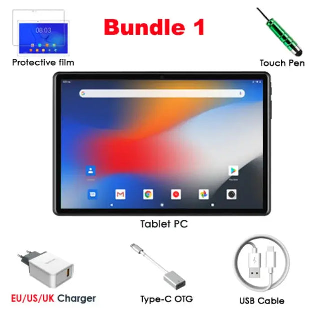 idoshow 10.1 Inch Octa Core Tablet PC - 8GB RAM, 64GB ROM, 4G LTE, Android 12 Ryglobal
