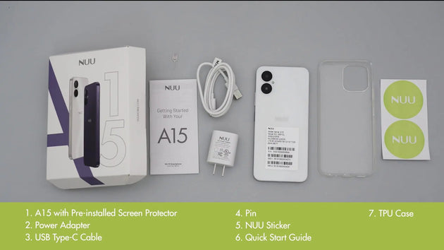 NUU A15 | 2023 | Unlocked | US Warranty | 6.5" HD | 128GB + 4GB RAM | 4,180mAh Battery | 50 MP AI Camera | Android 13 | - Mobile shop