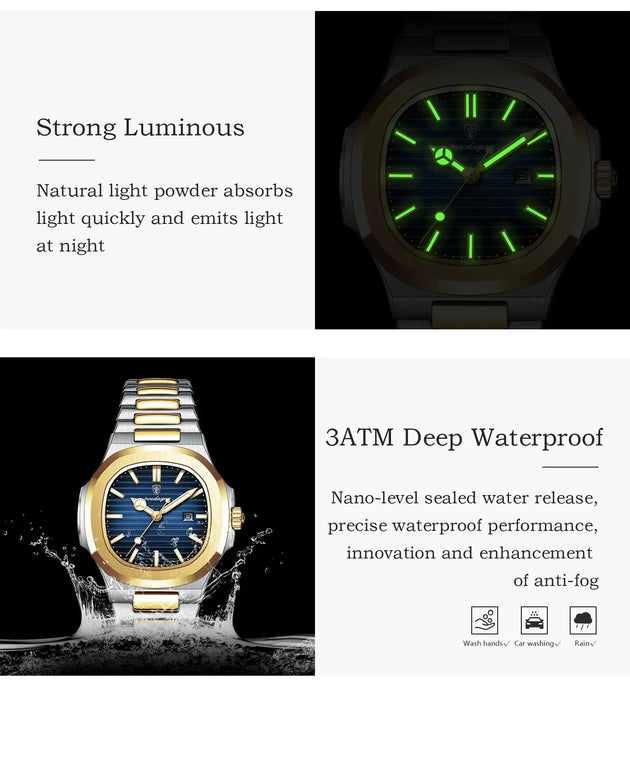 POEDAGAR Luxury Waterproof Luminous Square Quartz Watch for Women Mobile shop