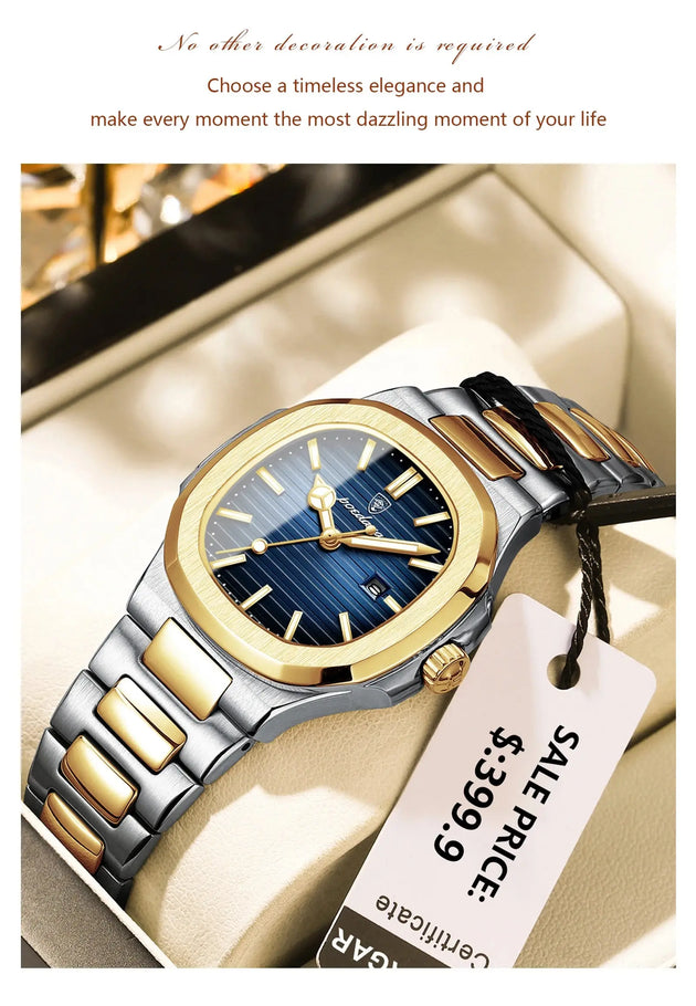 POEDAGAR Luxury Waterproof Luminous Square Quartz Watch for Women Mobile shop