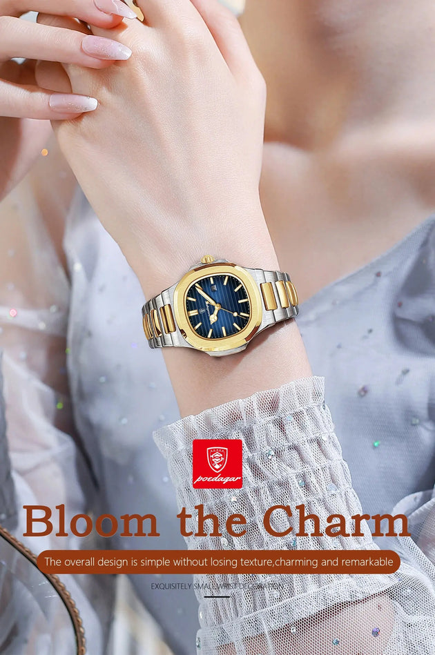 POEDAGAR Luxury Waterproof Luminous Square Quartz Watch for Women Mobile shop
