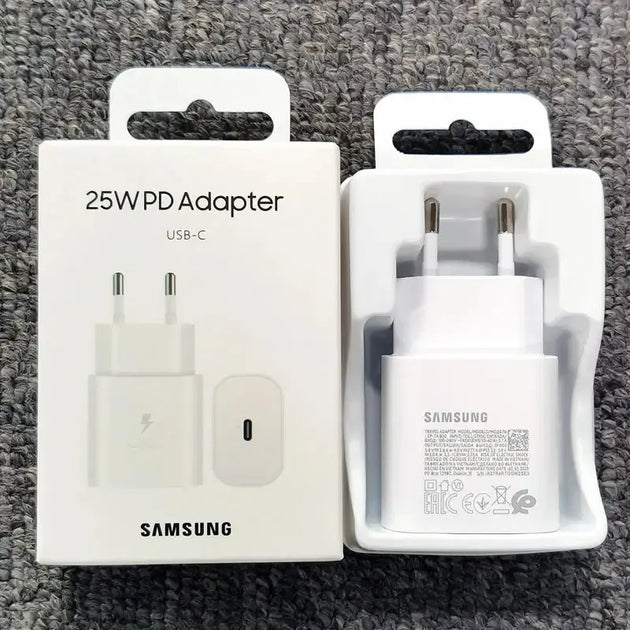 Samsung 25W Super Fast Charge Adapter with Type-C Cable for Galaxy S24 S23 S22 S21 S20 Note 20 Ultra Mobile shop