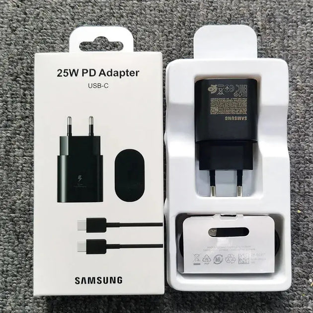 Samsung 25W Super Fast Charge Adapter with Type-C Cable for Galaxy S24 S23 S22 S21 S20 Note 20 Ultra Mobile shop