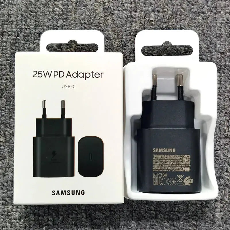Samsung 25W Super Fast Charge Adapter with Type-C Cable for Galaxy S24 S23 S22 S21 S20 Note 20 Ultra Mobile shop