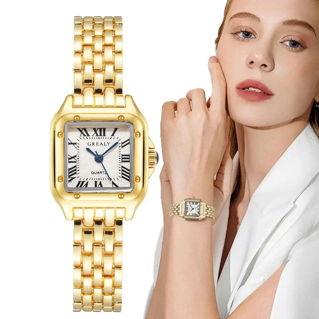 GREALY Gold Stainless Steel Ladies Fashion Quartz Watch Mobile shop