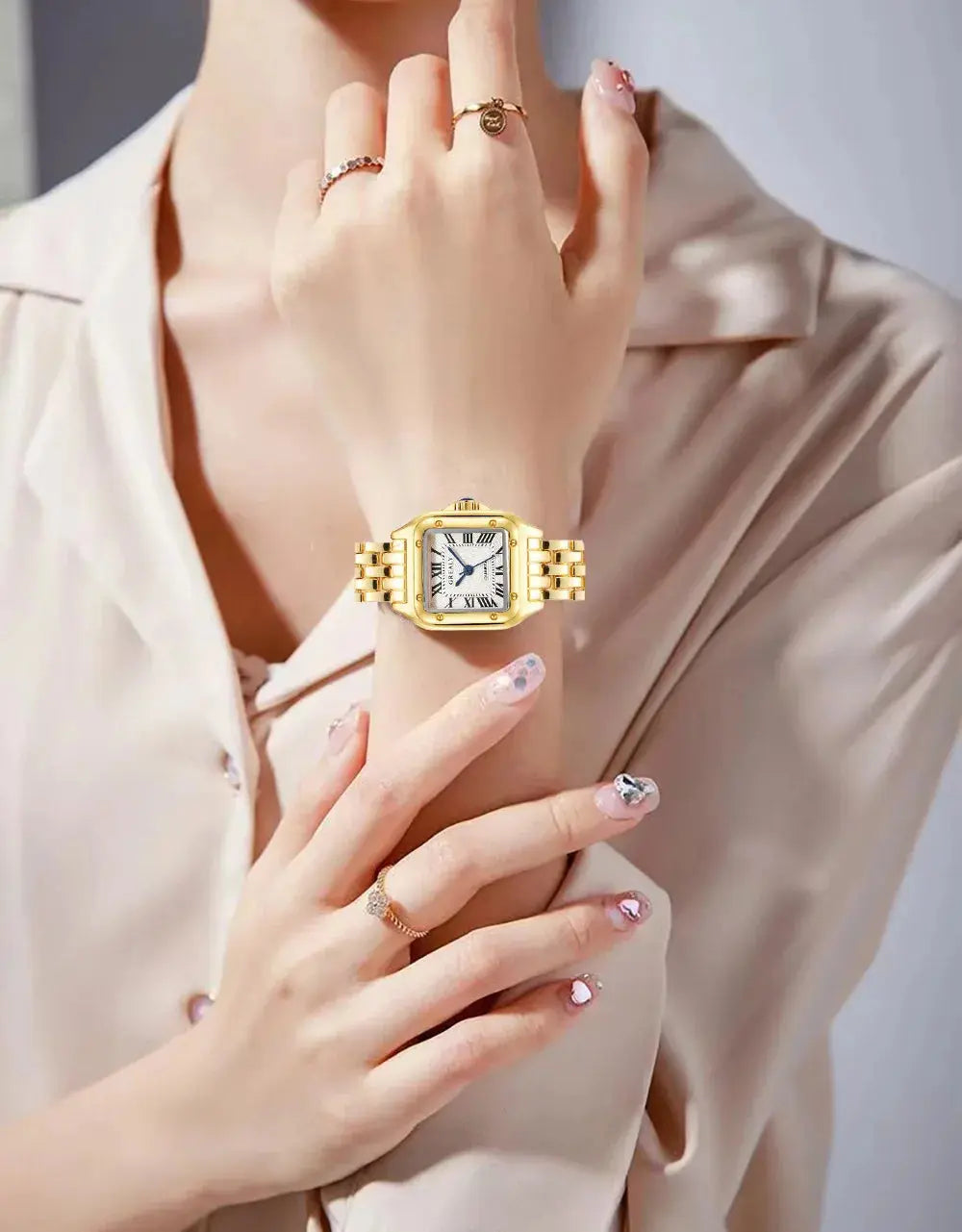 GREALY Gold Stainless Steel Ladies Fashion Quartz Watch Mobile shop