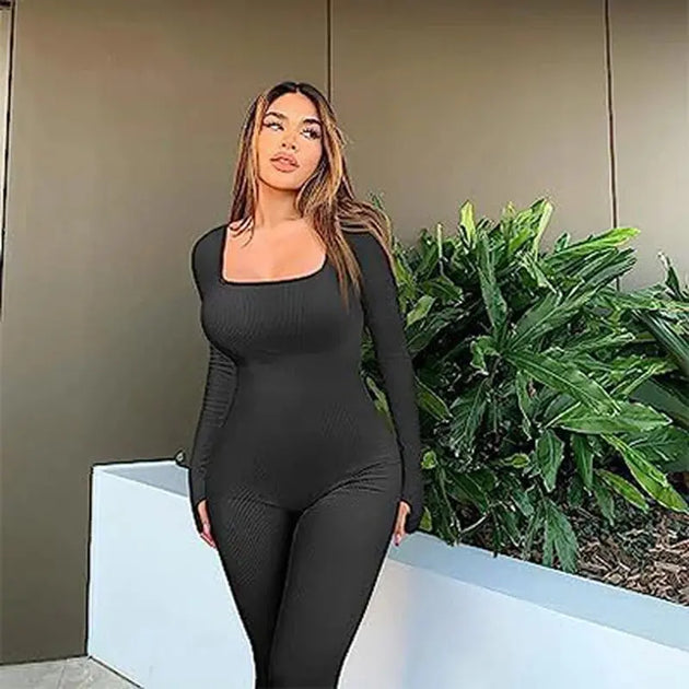 Women's Seamless Long - Sleeve Yoga Jumpsuit - Mobile shop