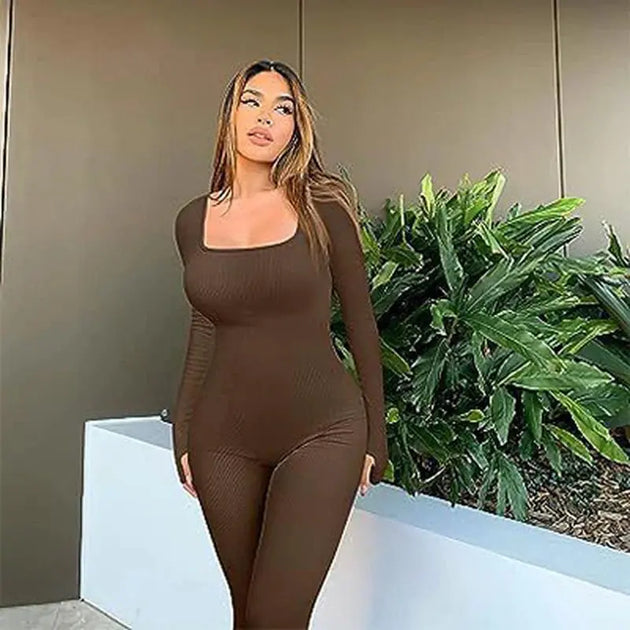 Women's Seamless Long - Sleeve Yoga Jumpsuit - Mobile shop