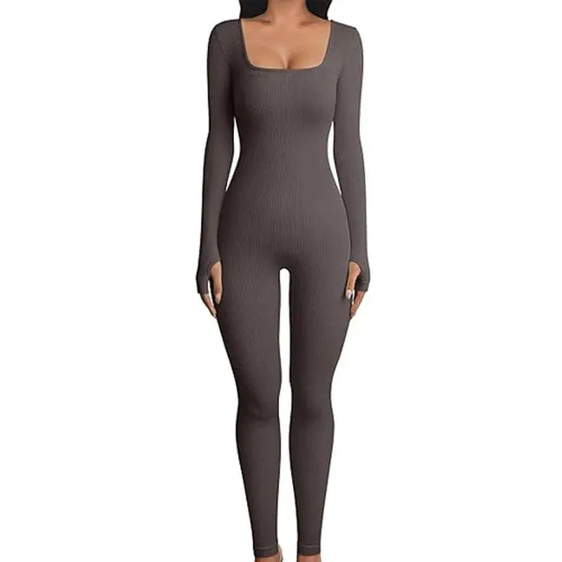 Women's Seamless Long - Sleeve Yoga Jumpsuit - Mobile shop
