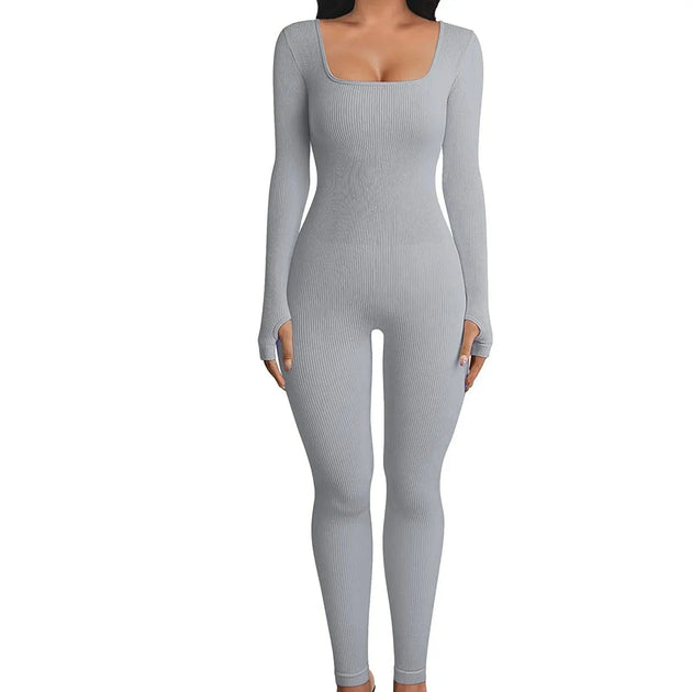 Women's Seamless Long - Sleeve Yoga Jumpsuit - Mobile shop
