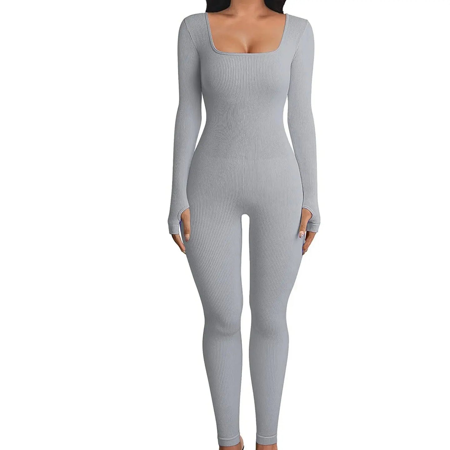 Women's Seamless Long - Sleeve Yoga Jumpsuit - Mobile shop